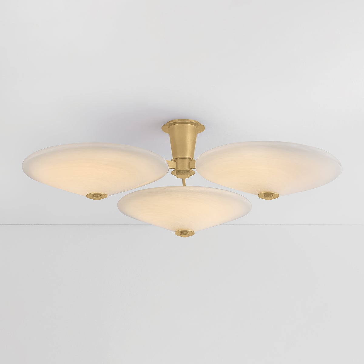 Cologne Flush Mount 45.25" shown from the front to reveal the shade profile and mounting canopy.