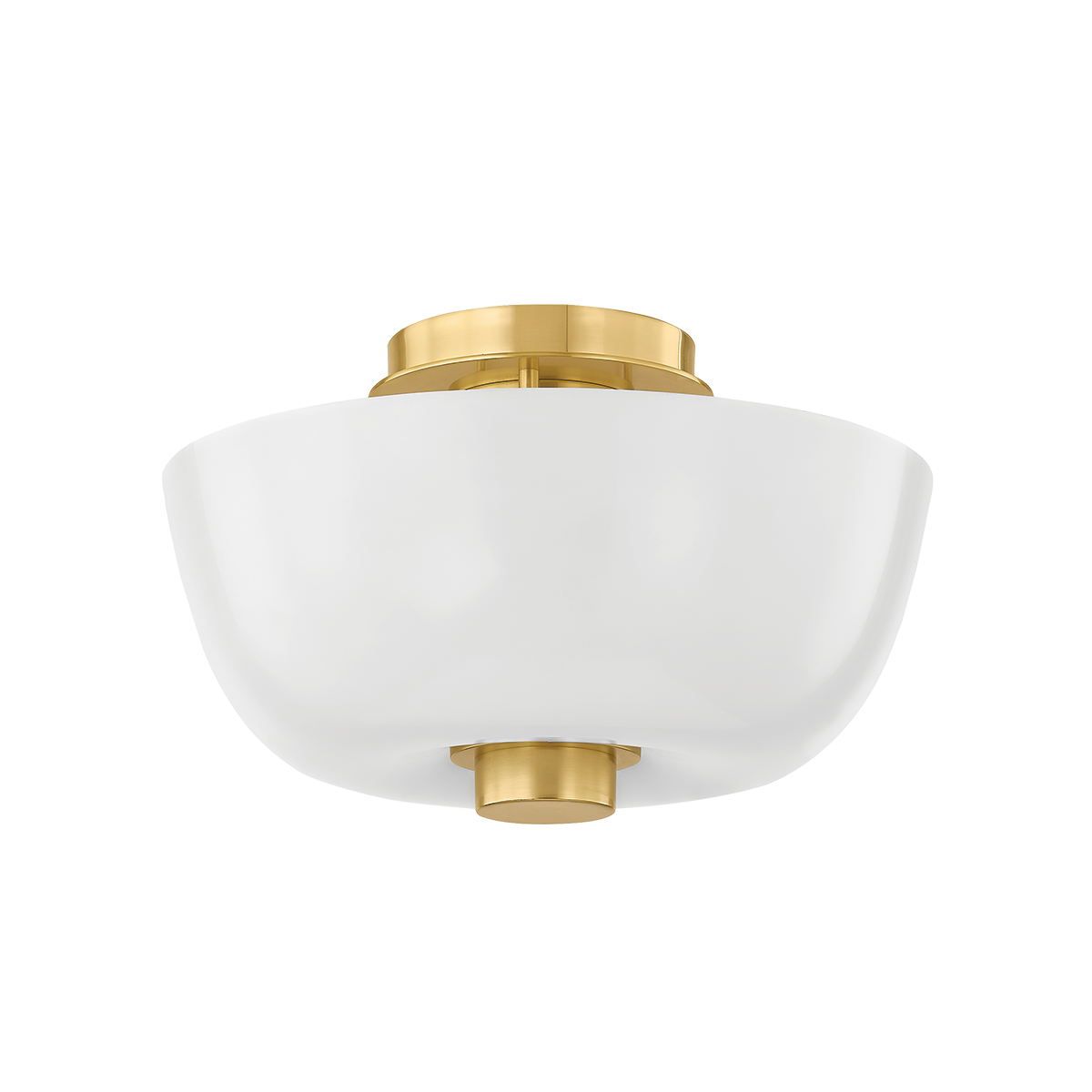 Dove Flush Mount in aged brass — a Hudson Valley flush mount for hallways, bedrooms, and entryways at Laurie Yapp Home.