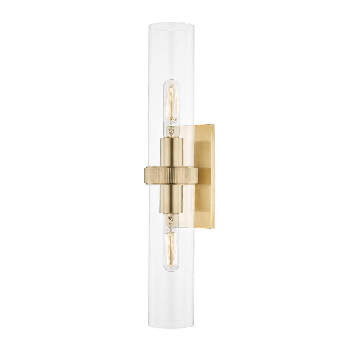 Briggs Wall Sconce 4.5" x 23" in aged brass β a Hudson Valley wall sconce for bathrooms, hallways, and living rooms at Laurie Yapp Home.