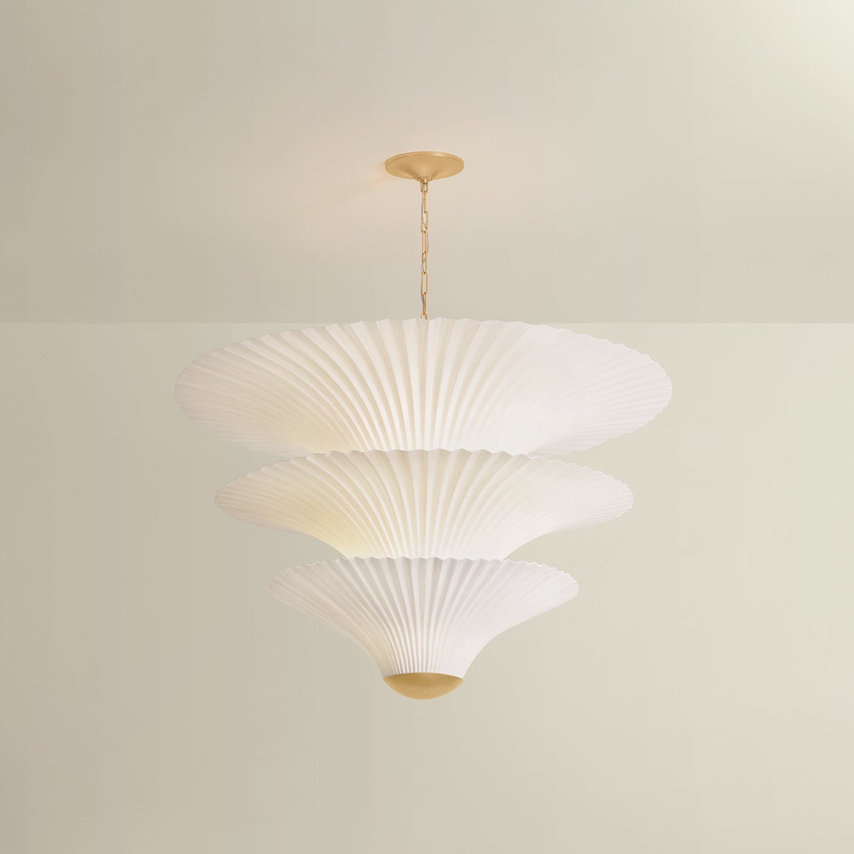 Belluno Chandelier 40" shown from a second angle to highlight the frame, arms, and shade detail.