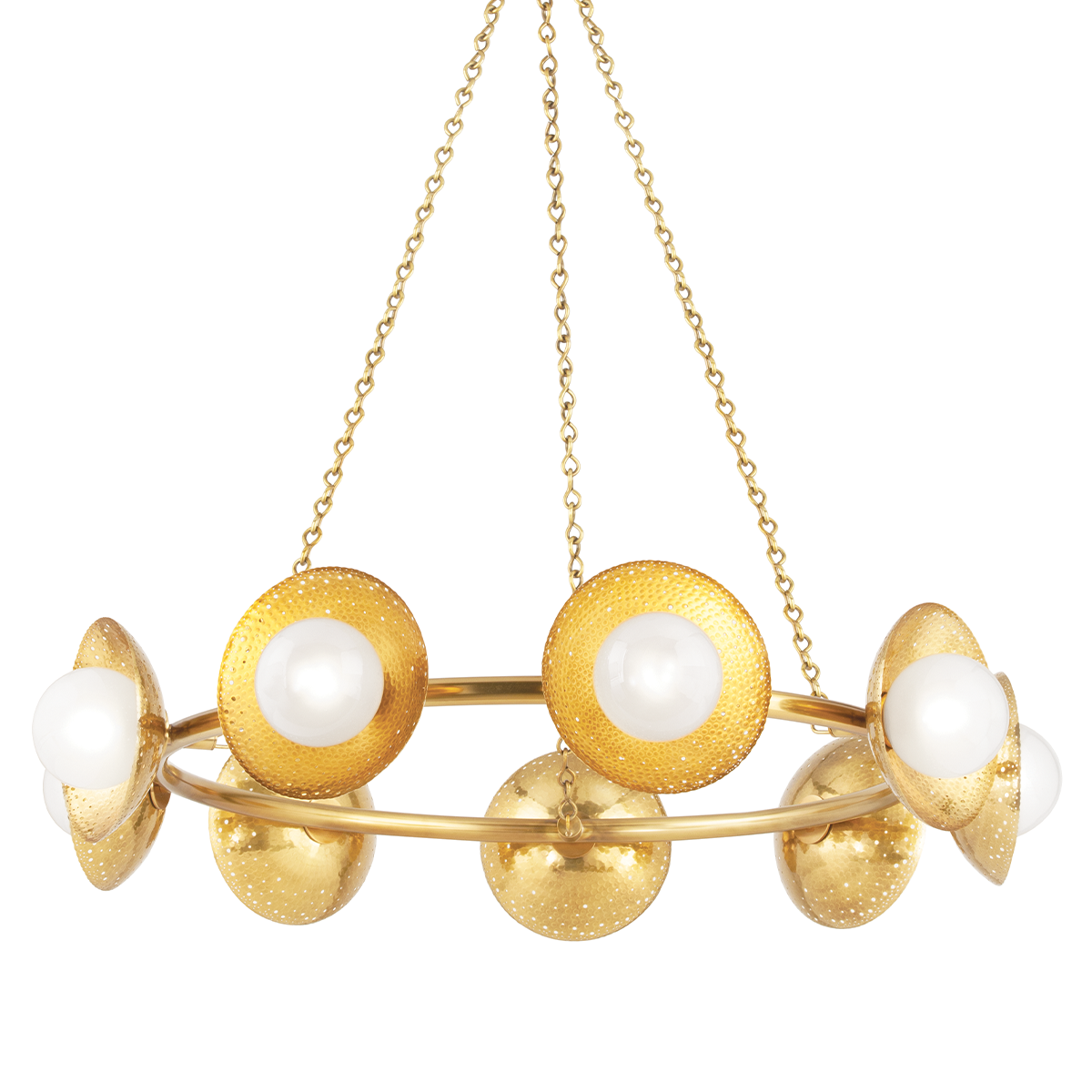 Glimmer Chandelier in aged brass β a Hudson Valley chandelier for dining rooms, entries, and living rooms at Laurie Yapp Home.