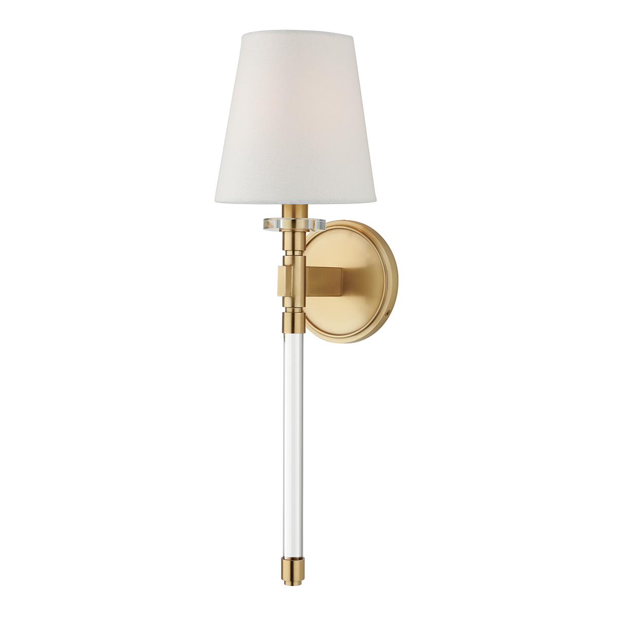 Blixen Wall Sconce in aged brass — a Hudson Valley wall sconce for bathrooms, hallways, and living rooms at Laurie Yapp Home.