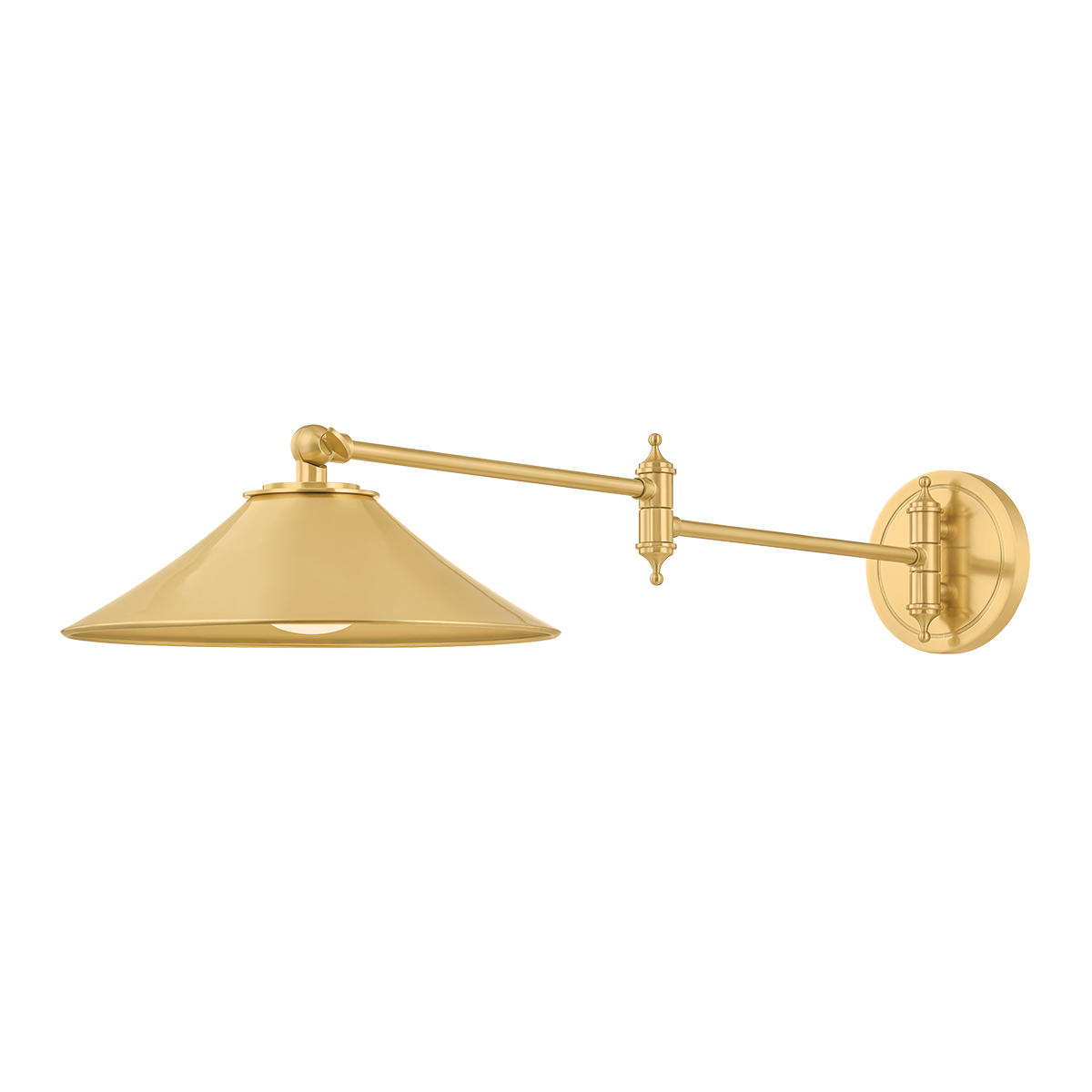 Lithgow Wall Sconce in aged brass — a Hudson Valley wall sconce for bathrooms, hallways, and living rooms at Laurie Yapp Home.