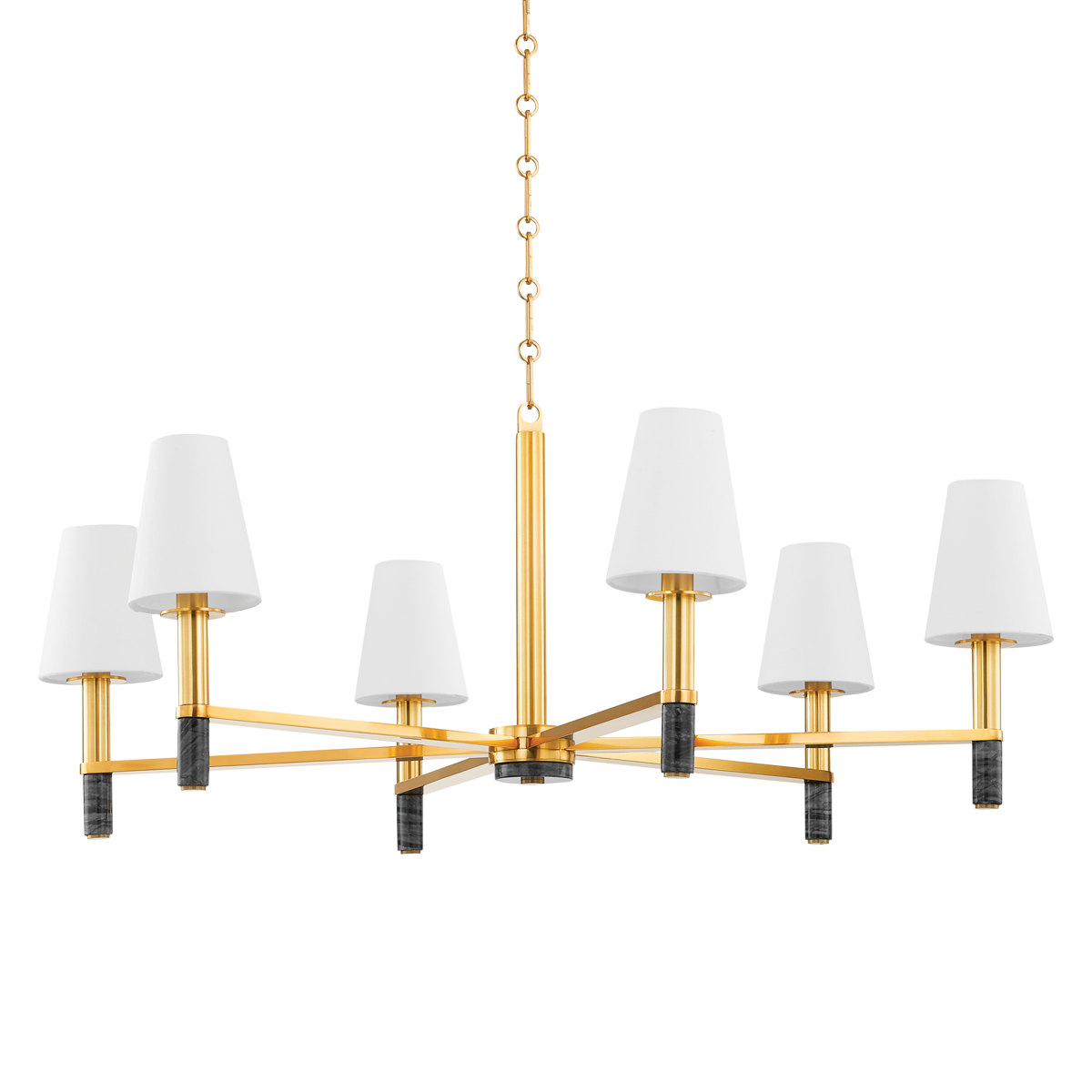 Montreal Chandelier 40" in aged brass β a Hudson Valley chandelier for dining rooms, entries, and living rooms at Laurie Yapp Home.