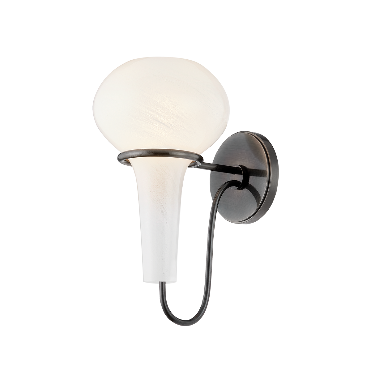 Adams Corner Wall Sconce shown from a second angle to highlight the arm curve and shade silhouette.