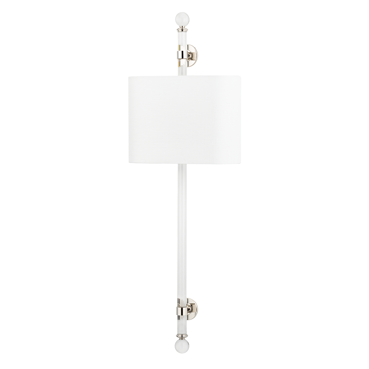 Wertham Wall Sconce in polished nickel shown from a second angle to highlight the arm curve and shade silhouette.