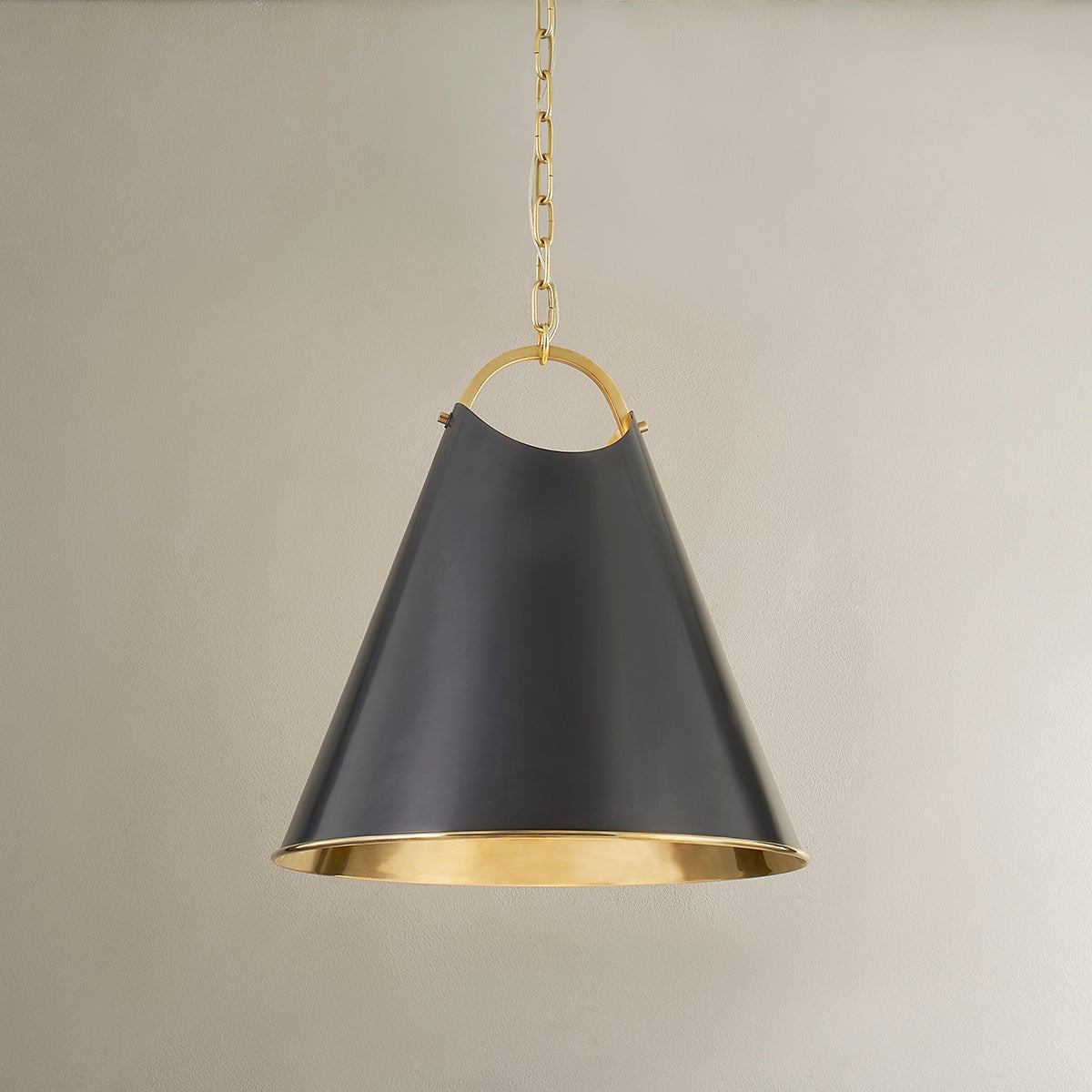 Close-up of the Burnbay Pendant 18.25" showing the shade shape and metal detail.