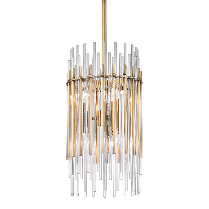 Wallis Pendant 10.5" in aged brass — a Hudson Valley pendant for kitchens, entries, and dining rooms at Laurie Yapp Home.
