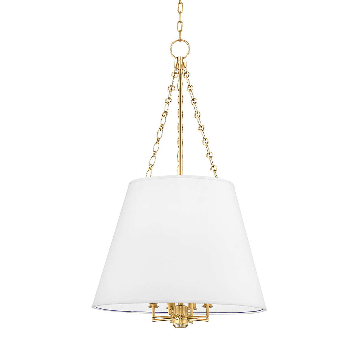 Burdett Pendant 22" in aged brass — a Hudson Valley pendant for kitchens, entries, and dining rooms at Laurie Yapp Home.