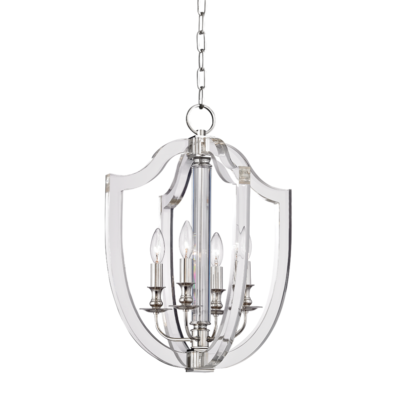 Arietta Pendant 16.5" in polished nickel shown from a second angle to highlight the shade shape and metal detail.