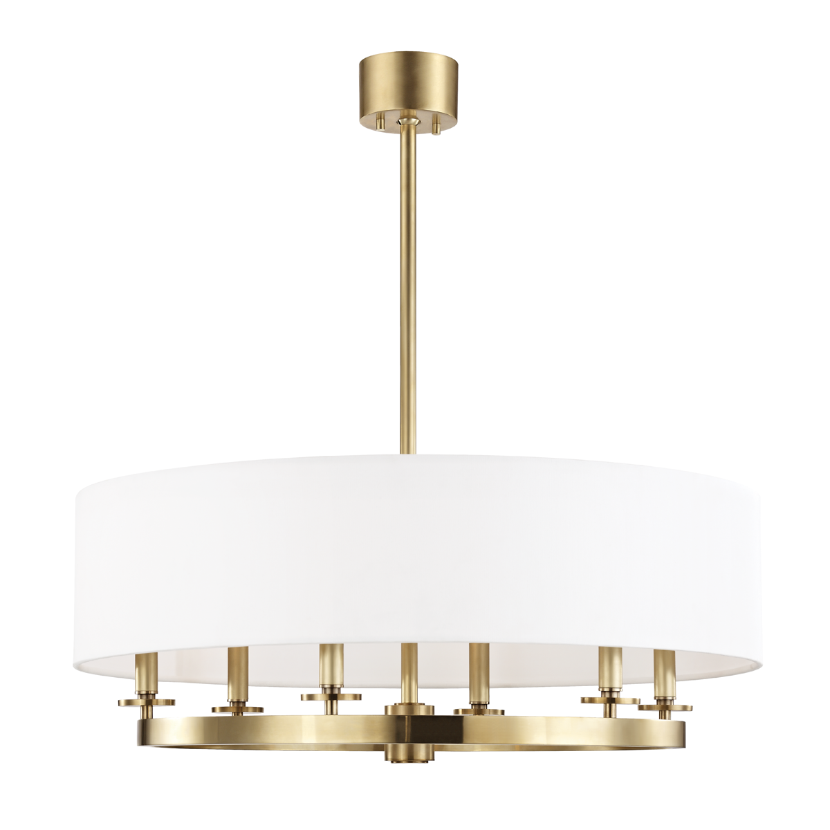 Durham Chandelier 30.75" in aged brass β a Hudson Valley chandelier for dining rooms, entries, and living rooms at Laurie Yapp Home.