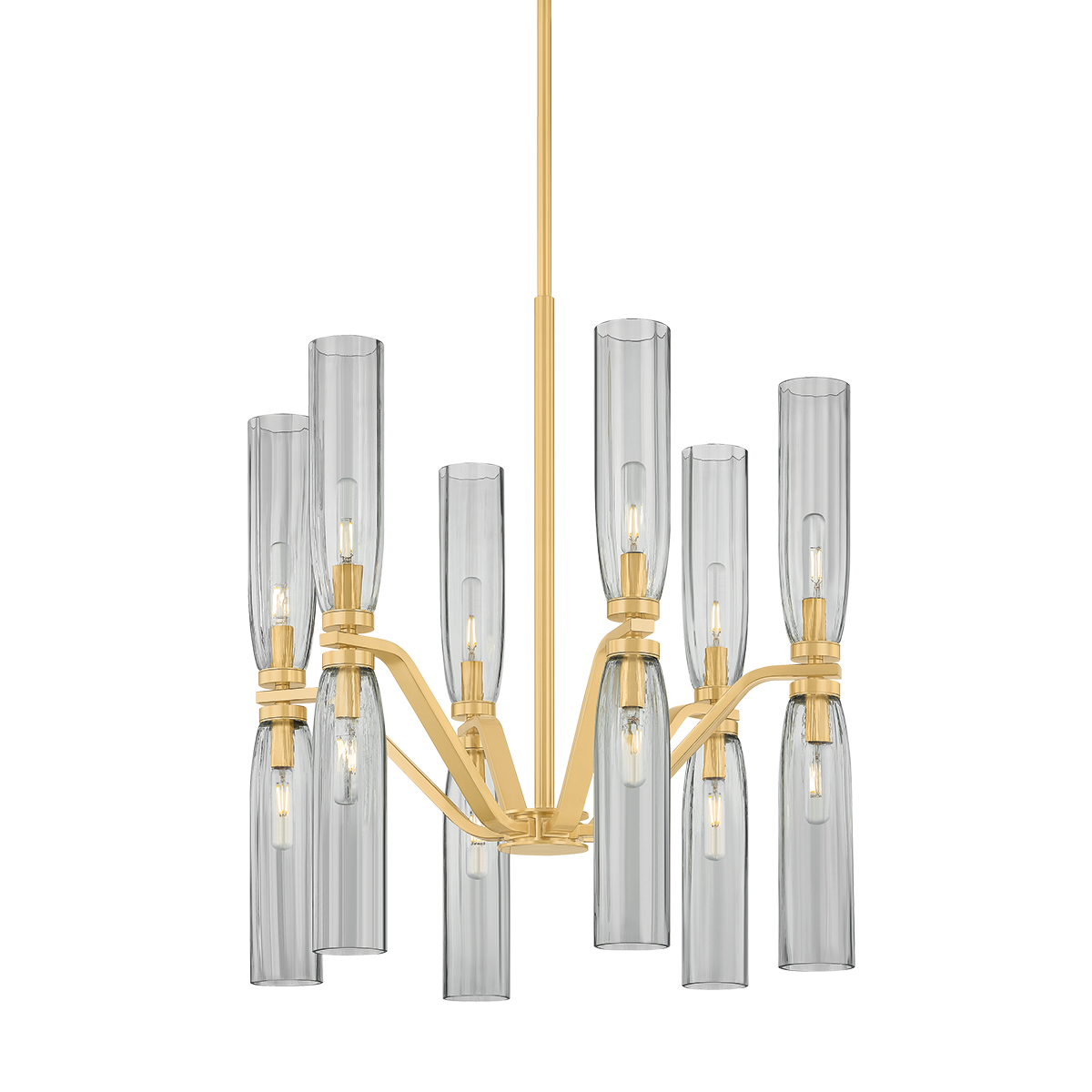 Harpswell Chandelier 25" in aged brass — a Hudson Valley chandelier for dining rooms, entries, and living rooms at Laurie Yapp Home.