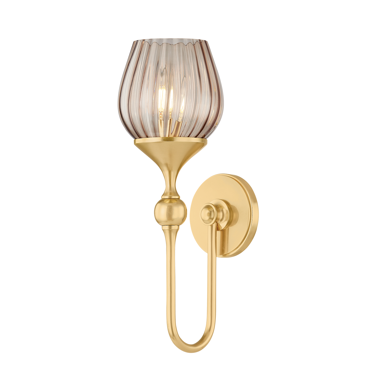 Chatton Wall Sconce in aged brass — a Hudson Valley wall sconce for bathrooms, hallways, and living rooms at Laurie Yapp Home.