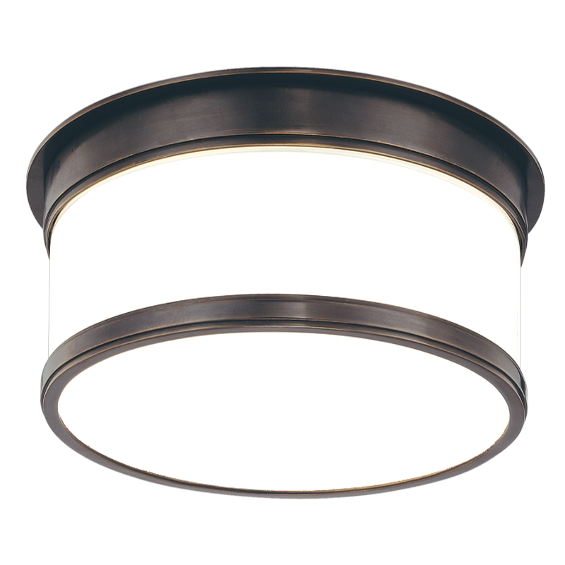 Geneva Flush Mount 9.25" in bronze shown from a second angle to highlight the shade profile and mounting canopy.