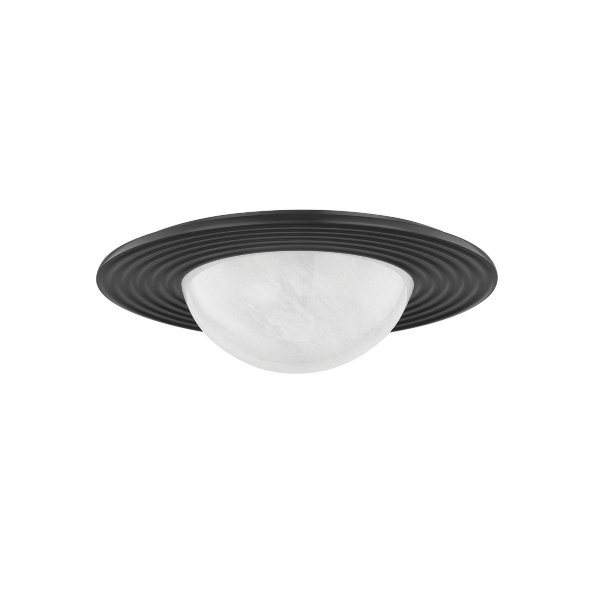 Geraldton Flush Mount 15.75" in dark bronze shown from a second angle to highlight the shade profile and mounting canopy.