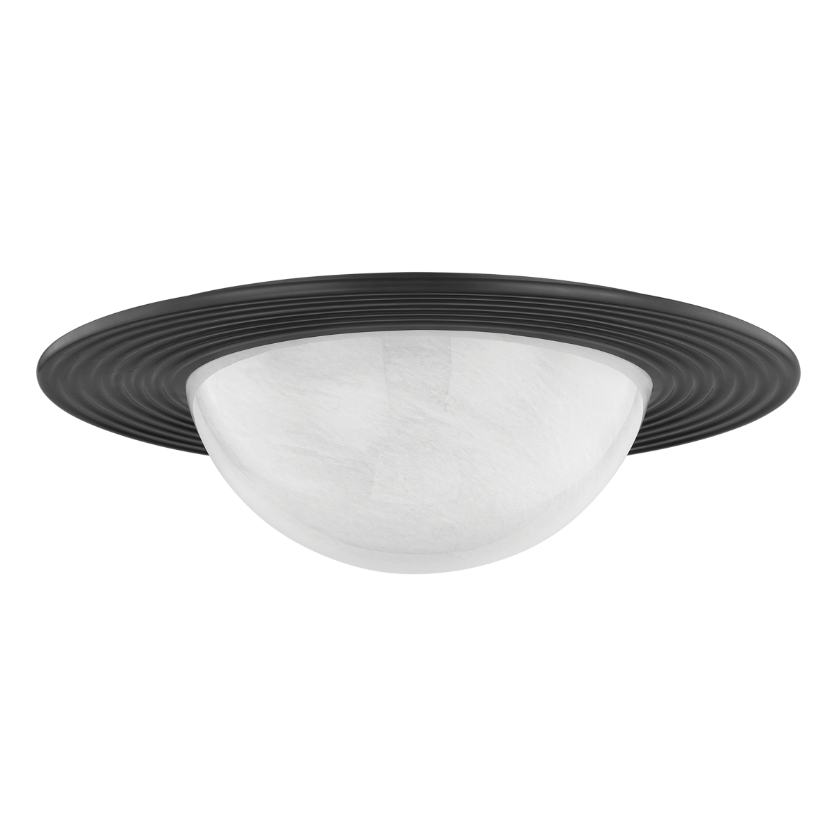 Geraldton Flush Mount 21" in dark bronze shown from a second angle to highlight the shade profile and mounting canopy.
