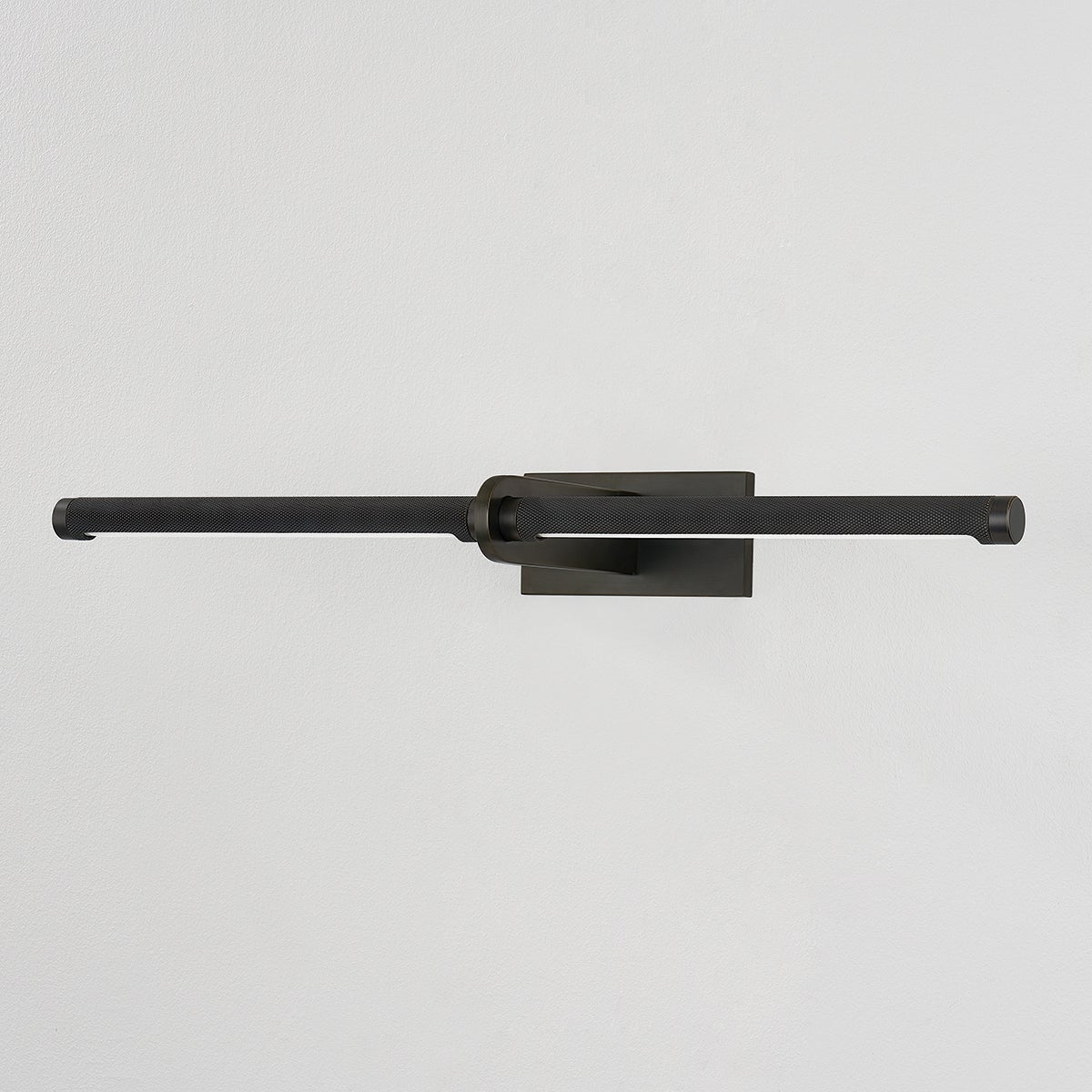 Close-up of the Deptford Picture Light 24" in dark bronze showing the arm curve and shade proportion.