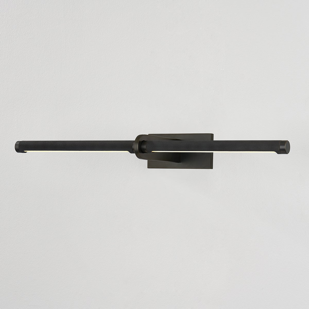 Close-up of the Deptford Picture Light 24" in dark bronze showing the arm curve and shade proportion.
