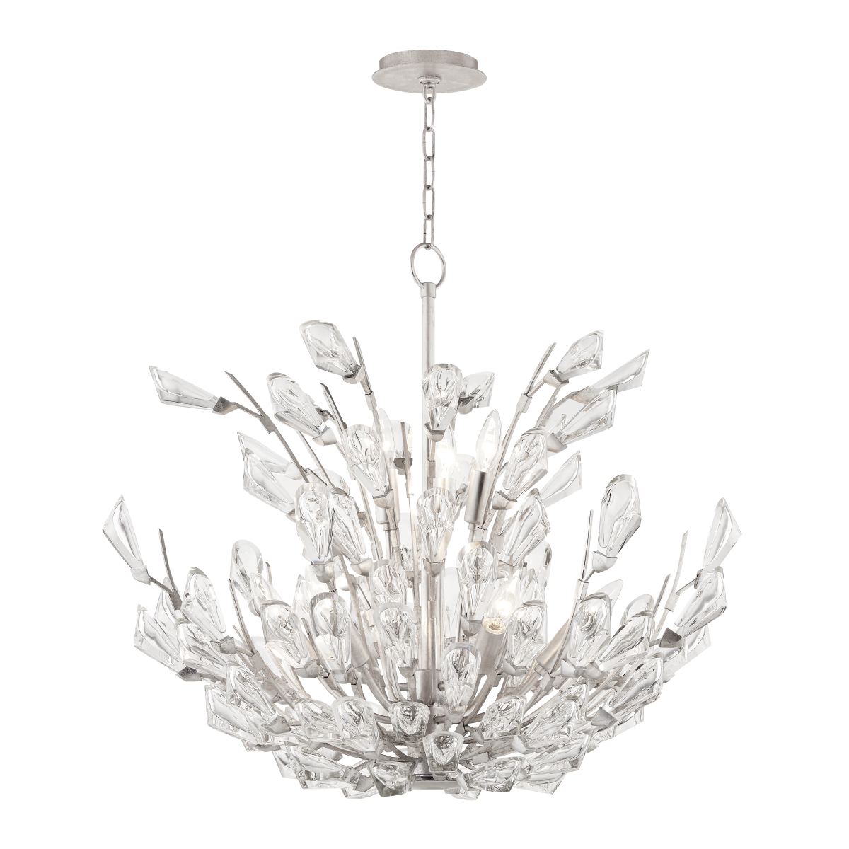 Tulip Chandelier 27.75" shown from a second angle to highlight the frame, arms, and shade detail.