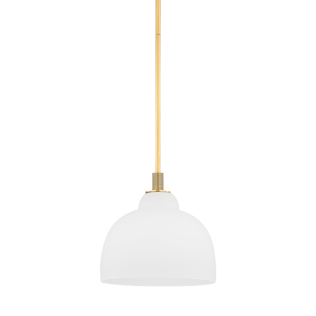 Oberon Pendant 14" in aged brass β a Hudson Valley pendant for kitchens, entries, and dining rooms at Laurie Yapp Home.