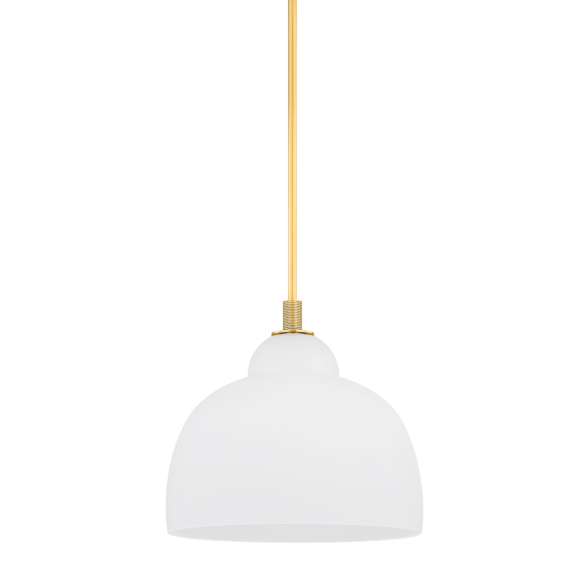 Oberon Pendant 18" in aged brass — a Hudson Valley pendant for kitchens, entries, and dining rooms at Laurie Yapp Home.