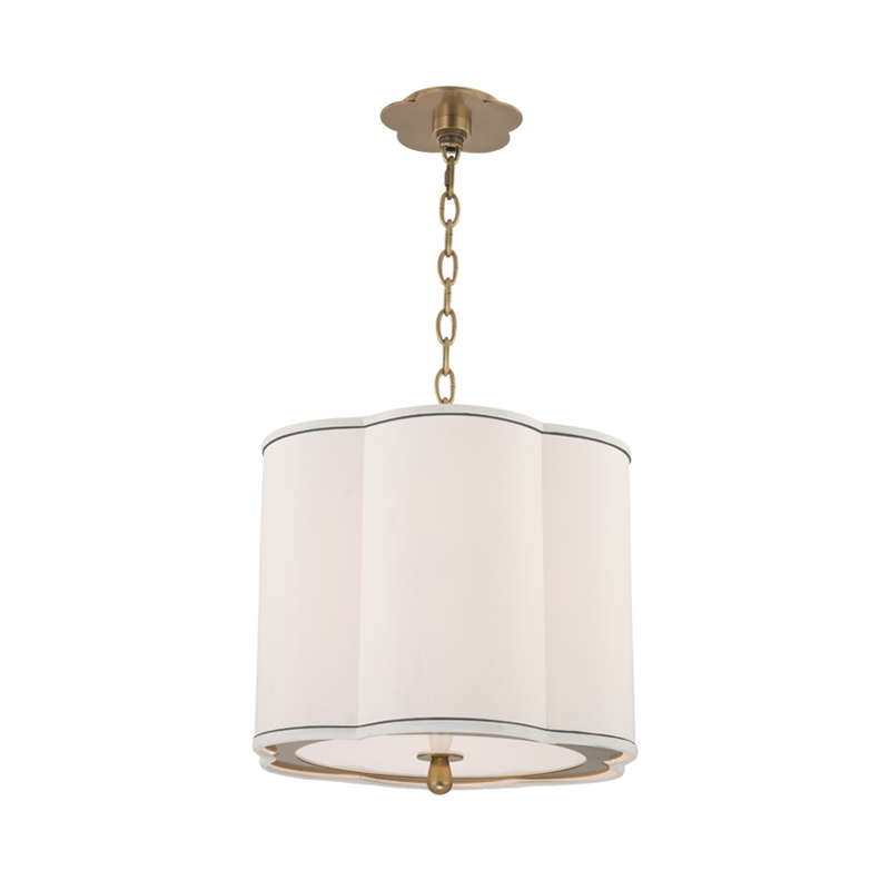 Sweeny Pendant 15" in aged brass β a Hudson Valley pendant for kitchens, entries, and dining rooms at Laurie Yapp Home.