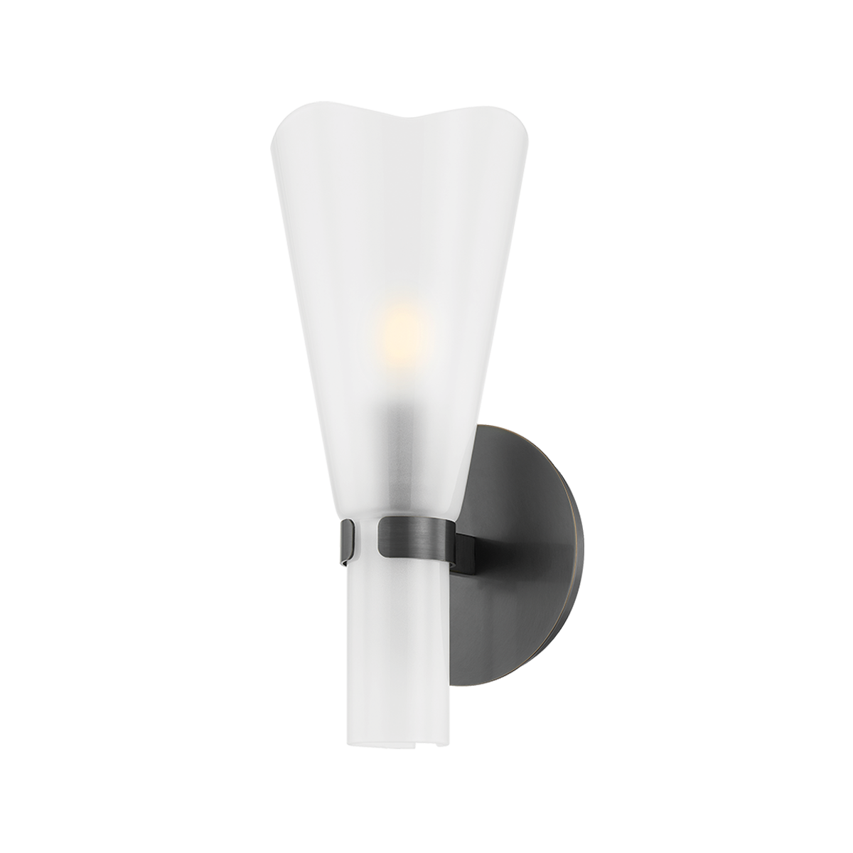 Pine Island Wall Sconce in dark bronze shown from a second angle to highlight the arm curve and shade silhouette.