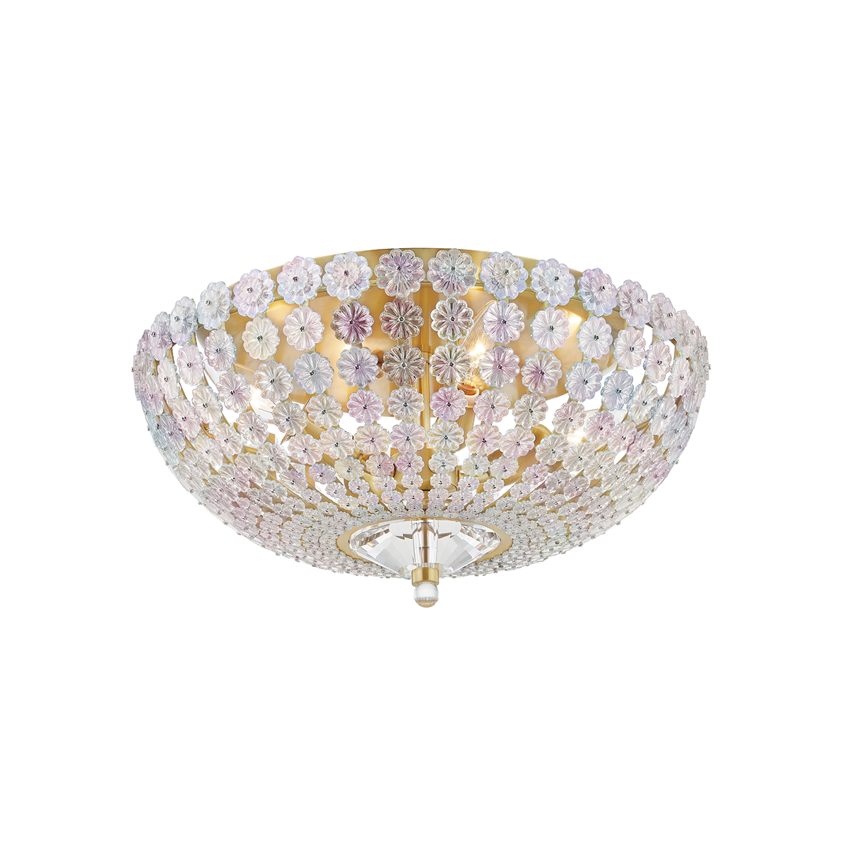 Floral Park Semi Flush 16.5" in aged brass β a Hudson Valley semi flush for hallways, bedrooms, and entryways at Laurie Yapp Home.