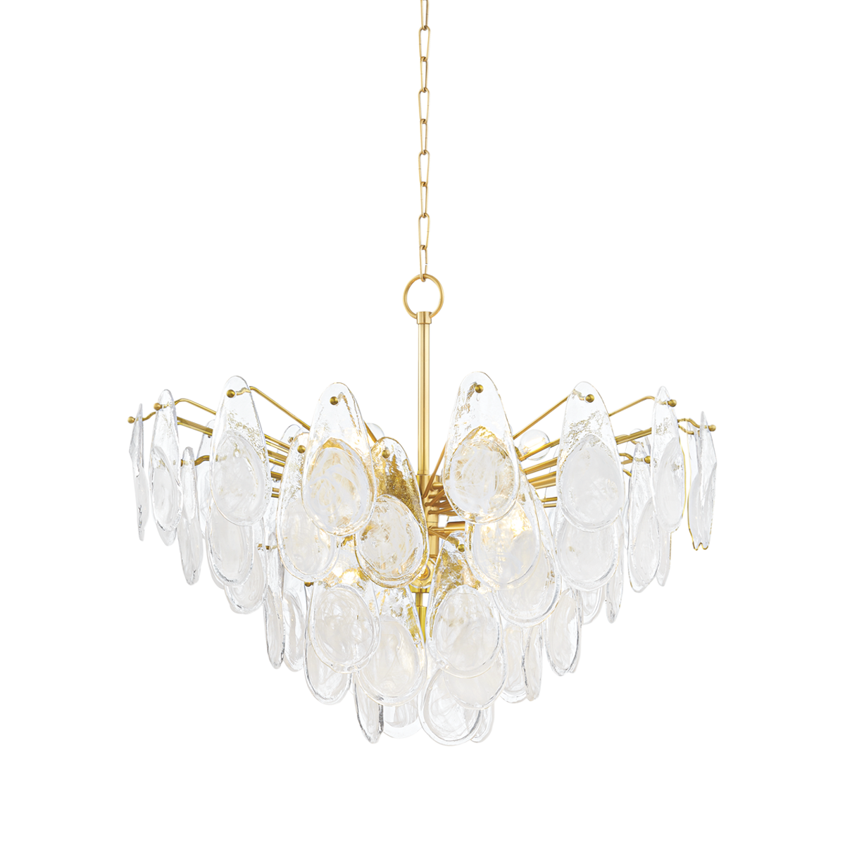 Darcia Chandelier 35.75" in aged brass β a Hudson Valley chandelier for dining rooms, entries, and living rooms at Laurie Yapp Home.