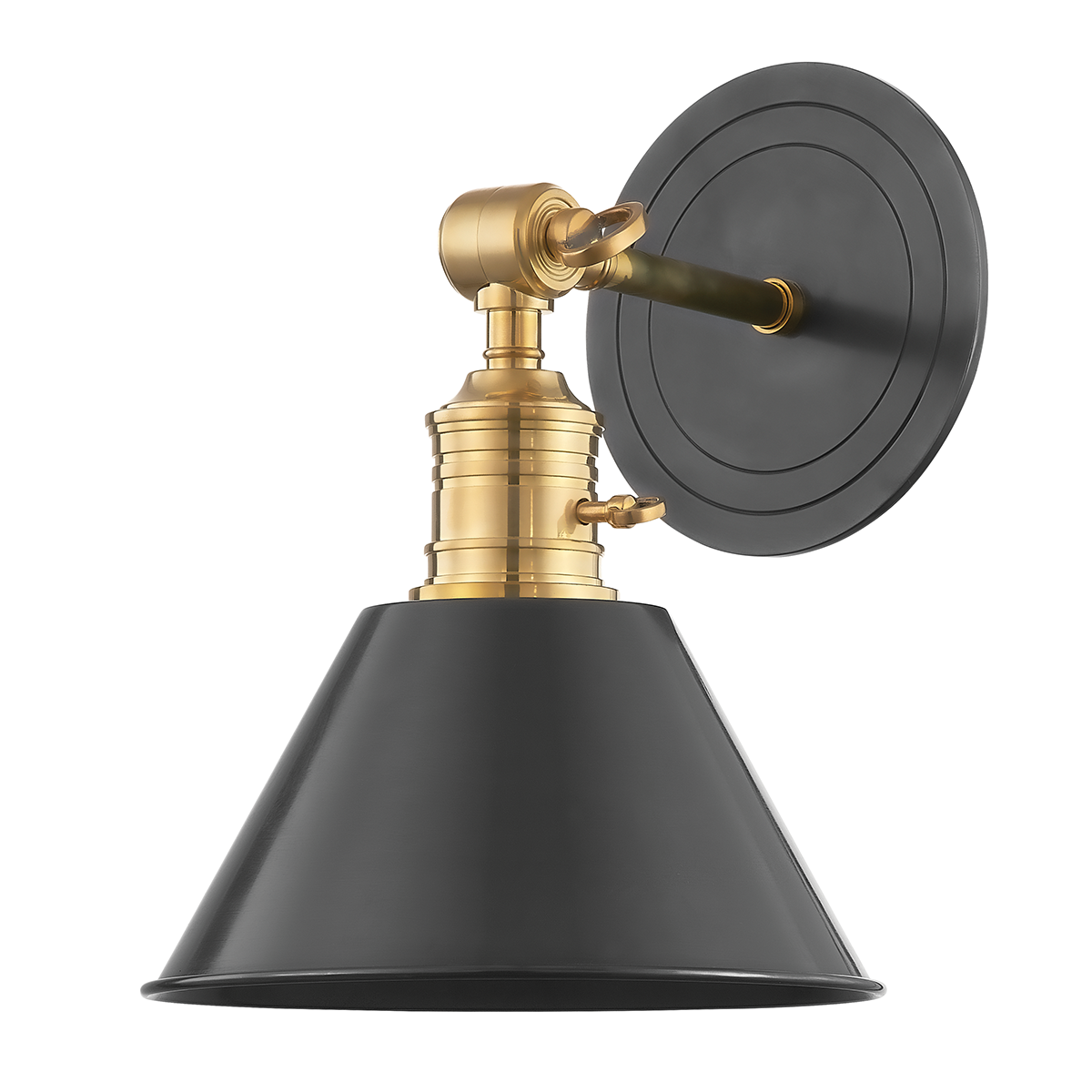 Close-up of the Garden City Wall Sconce 8" x 11" showing the arm curve and shade silhouette.