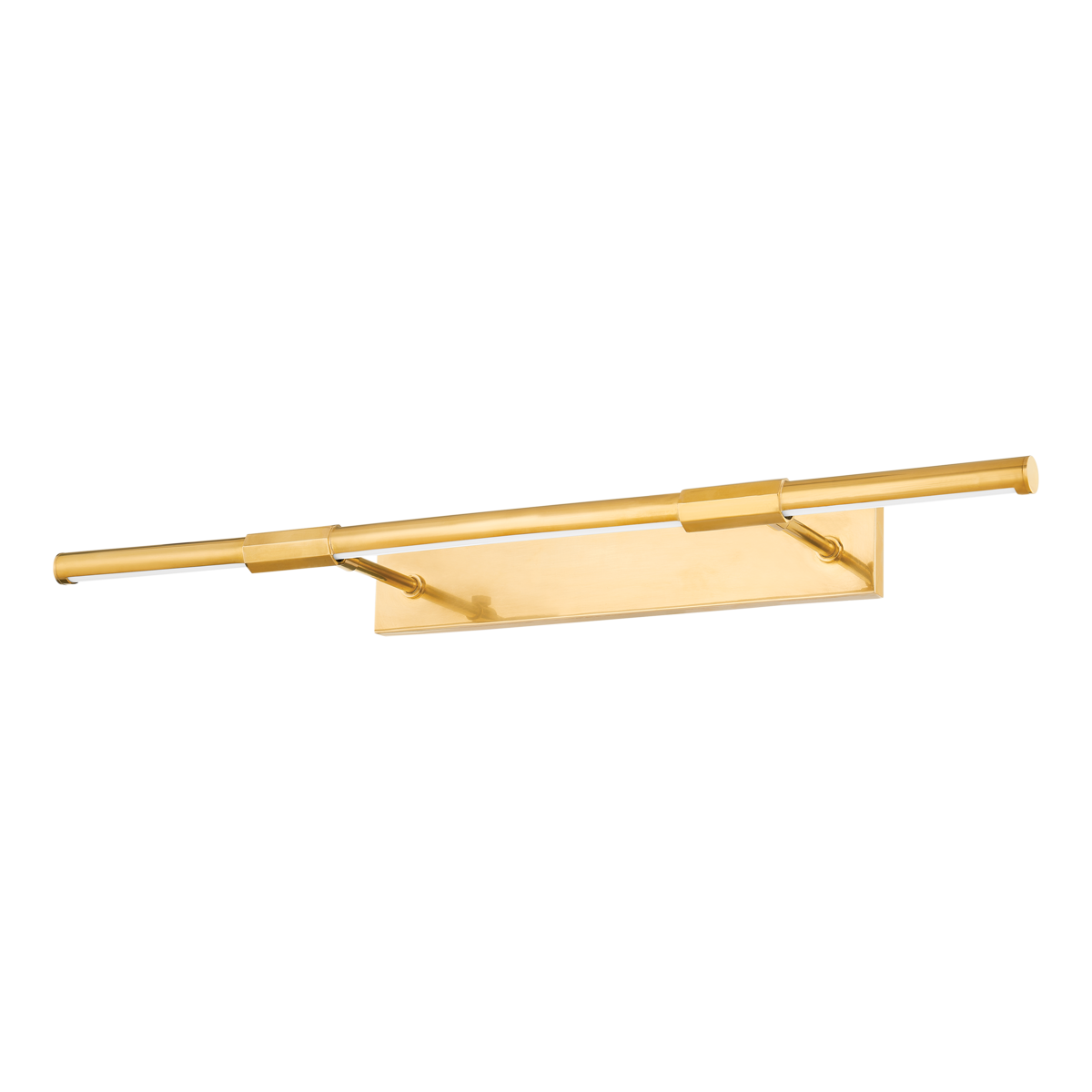 Melbourne Picture Light 30" in aged brass — a Hudson Valley picture light for gallery walls and reading nooks at Laurie Yapp Home.