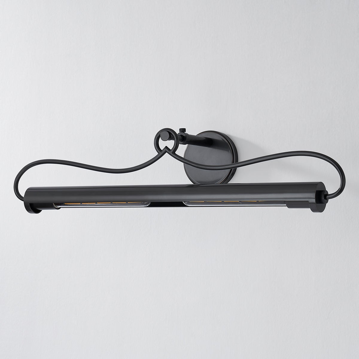 Close-up of the Berun Picture Light 28.25" in bronze showing the arm curve and shade proportion.