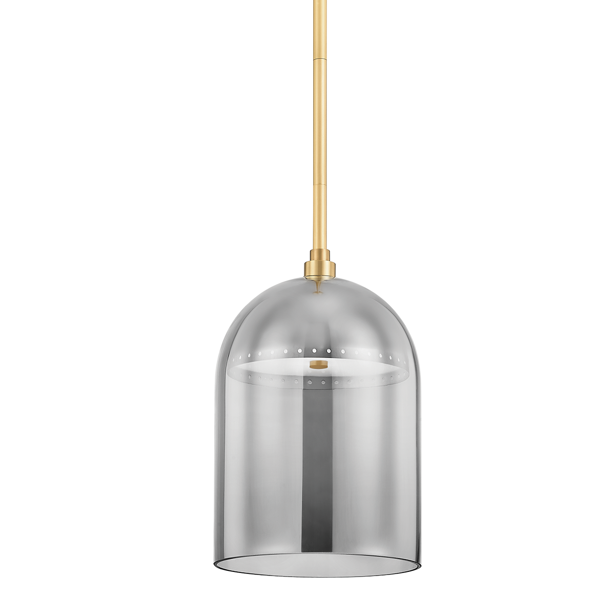 Dorval Pendant 9" in aged brass — a Hudson Valley pendant for kitchens, entries, and dining rooms at Laurie Yapp Home.