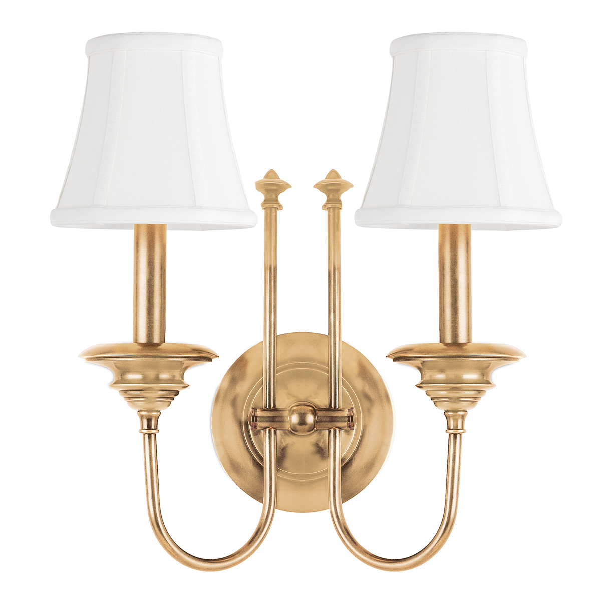 Yorktown Wall Sconce 13.5" in aged brass β a Hudson Valley wall sconce for bathrooms, hallways, and living rooms at Laurie Yapp Home.