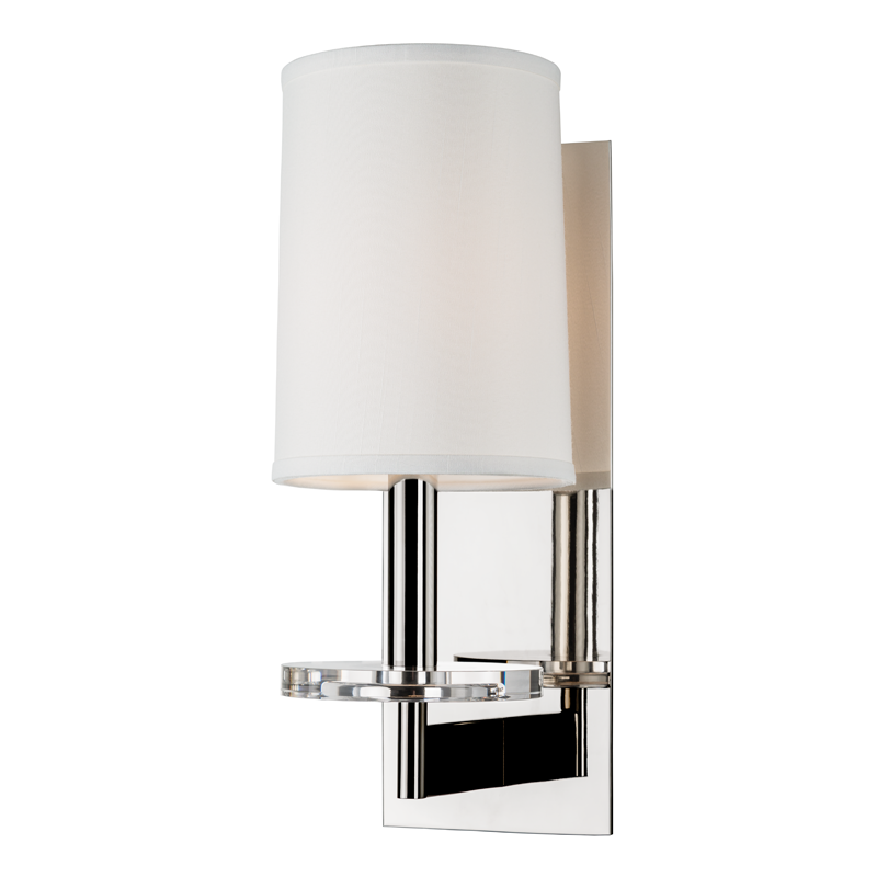 Chelsea Wall Sconce in polished nickel β a Hudson Valley wall sconce for bathrooms, hallways, and living rooms at Laurie Yapp Home.