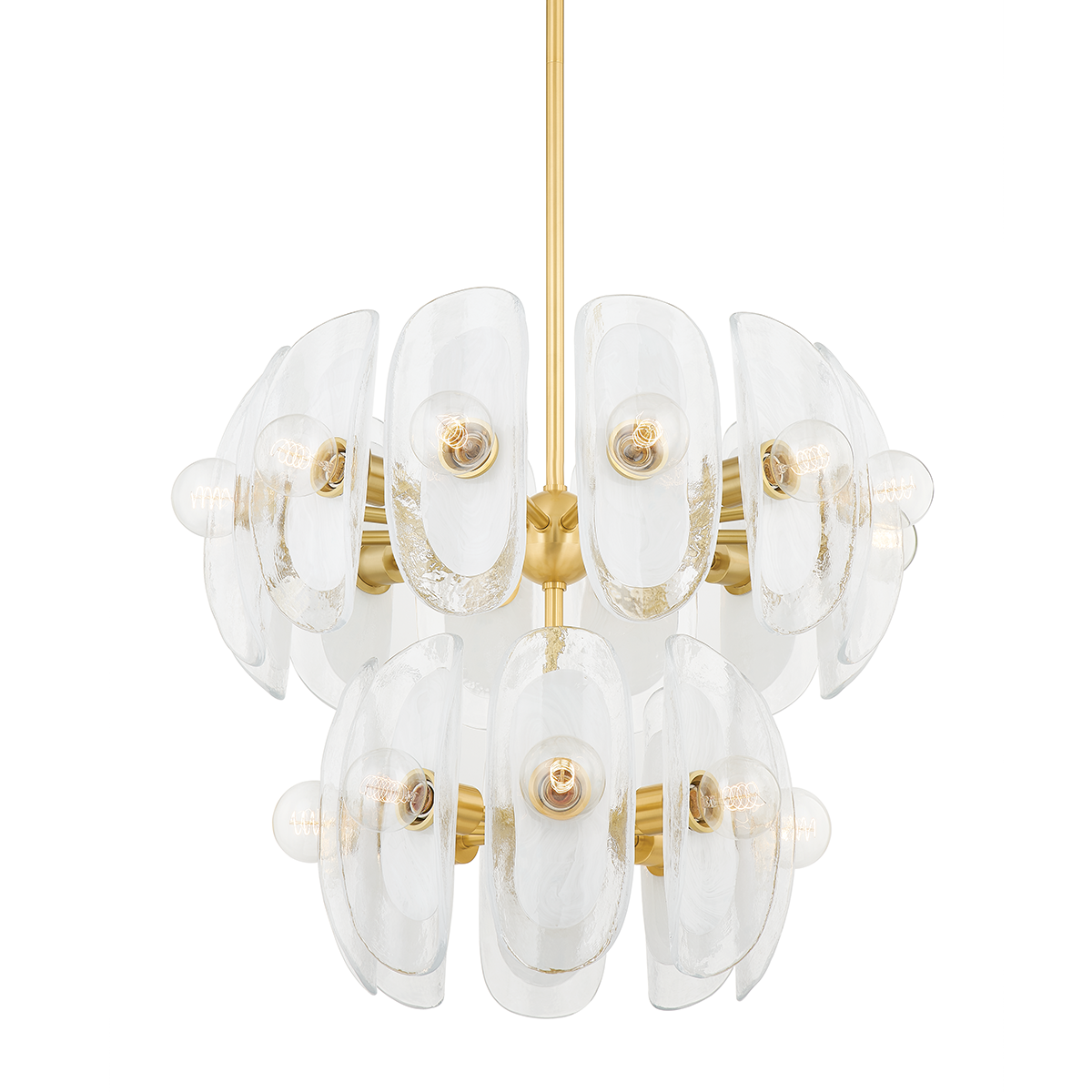 Hilo Chandelier in aged brass — a Hudson Valley chandelier for dining rooms, entries, and living rooms at Laurie Yapp Home.