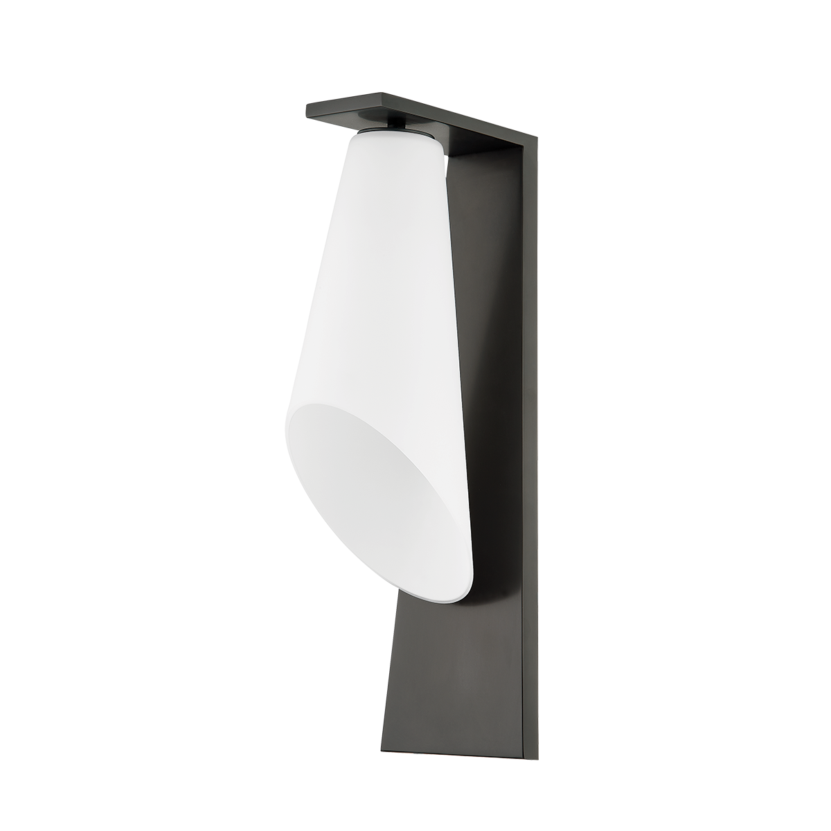 Andros Wall Sconce in bronze shown from a second angle to highlight the arm curve and shade silhouette.