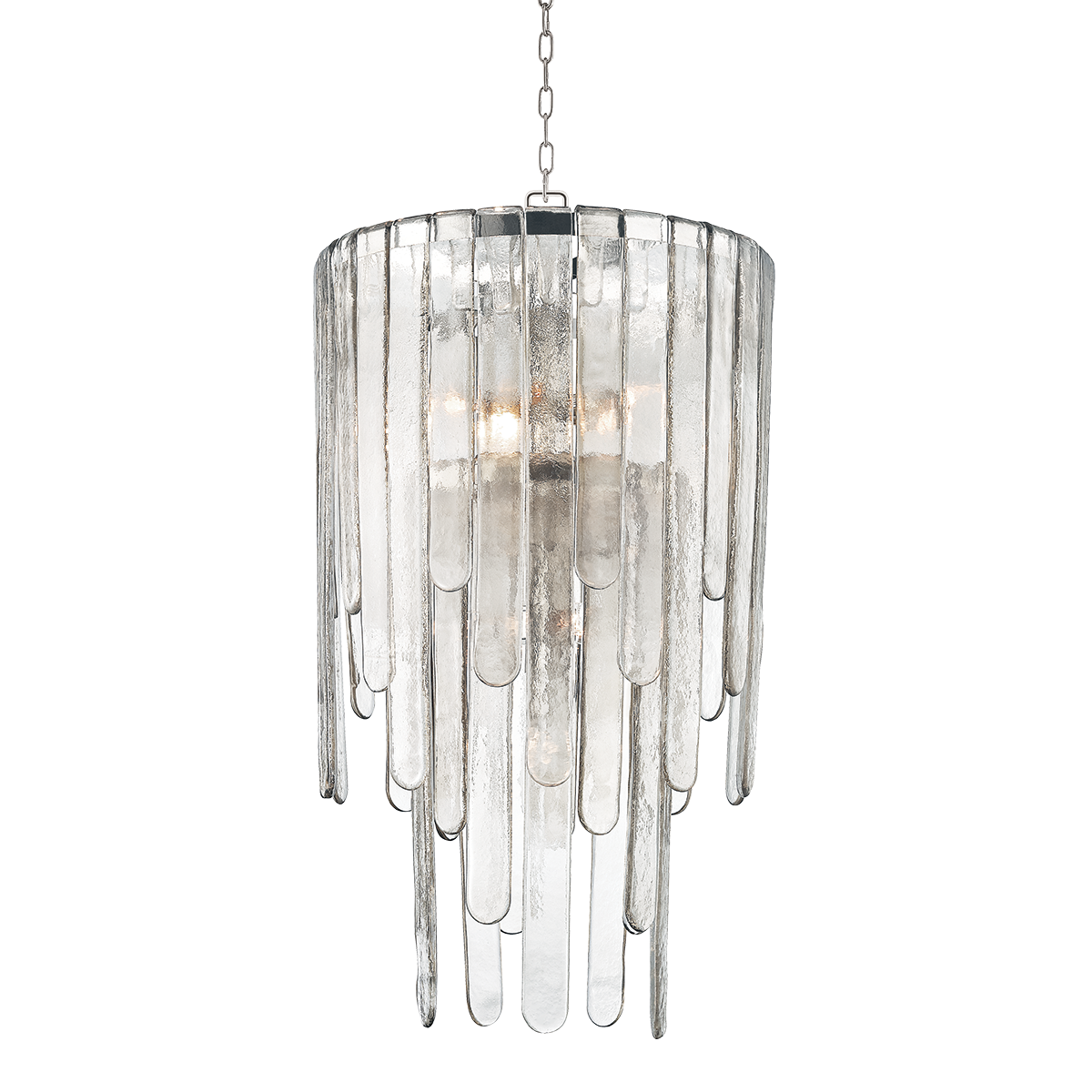 Fenwater Chandelier 20" in polished nickel shown from a second angle to highlight the frame, arms, and shade detail.