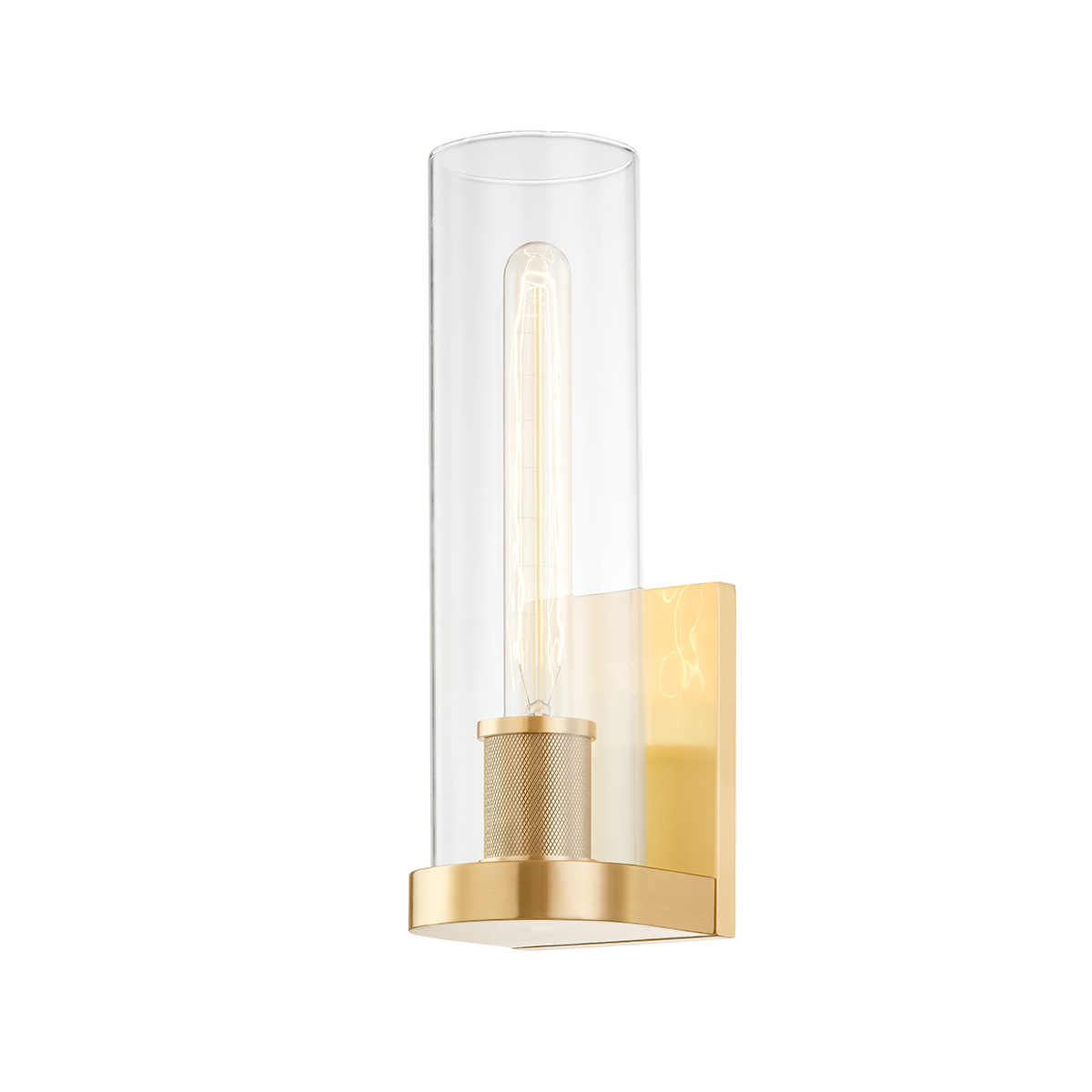 Porter Wall Sconce in aged brass — a Hudson Valley wall sconce for bathrooms, hallways, and living rooms at Laurie Yapp Home.