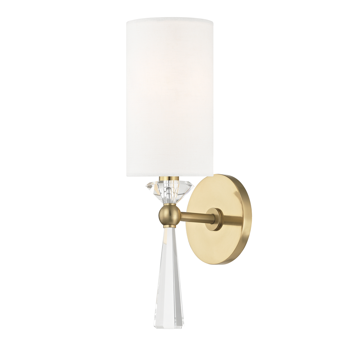 Birch Wall Sconce in aged brass — a Hudson Valley wall sconce for bathrooms, hallways, and living rooms at Laurie Yapp Home.