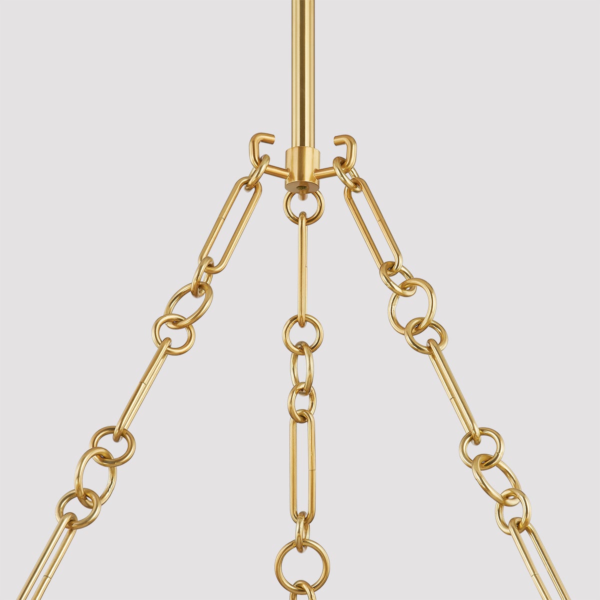 Althea Chandelier 43" shown from the front to reveal the frame, arms, and shade detail.