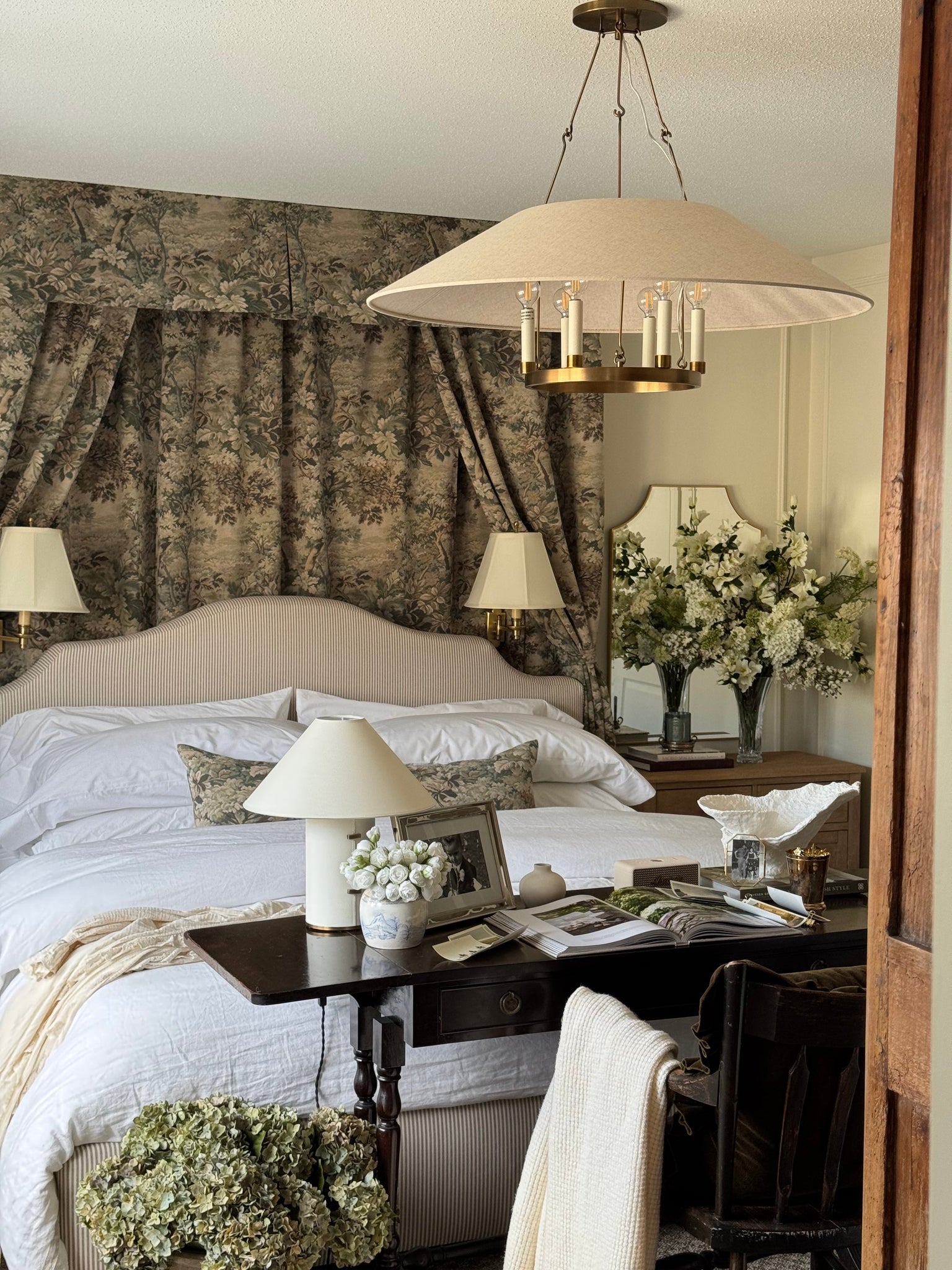 Bond Table Lamp 14" styled in a curated console for warm, layered light at Laurie Yapp Home.