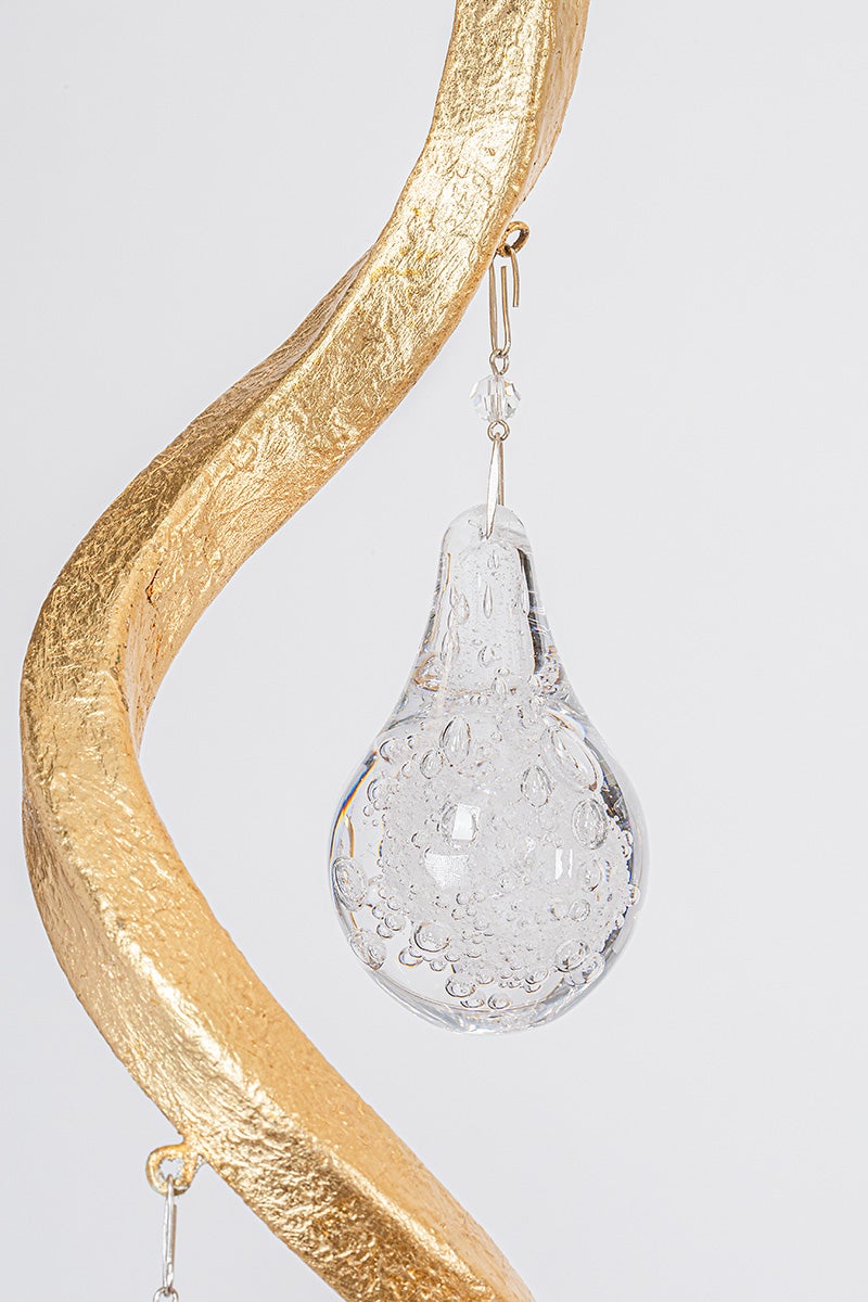 Close-up of the Aveline Chandelier 48" showing the frame, arms, and shade detail.