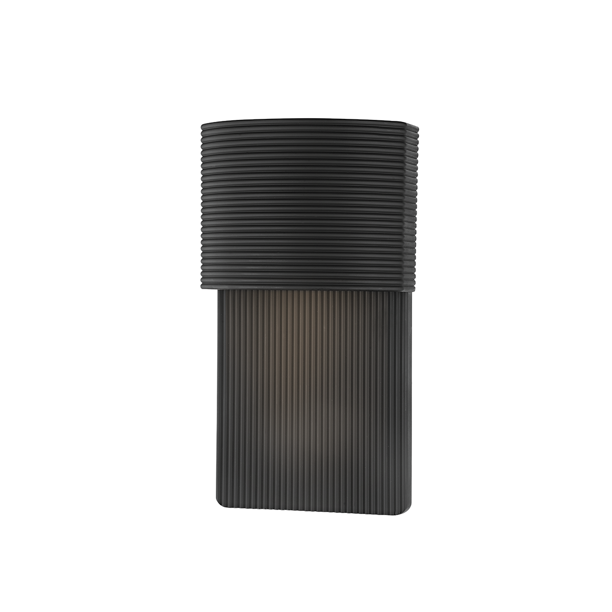 Tempe Exterior Wall Sconce 6.75" x 12" shown from a second angle to highlight the arm curve and shade silhouette.