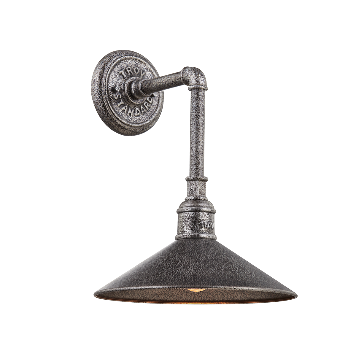 Toledo Exterior Wall Sconce 11" β a Troy wall sconce for bathrooms, hallways, and living rooms at Laurie Yapp Home.
