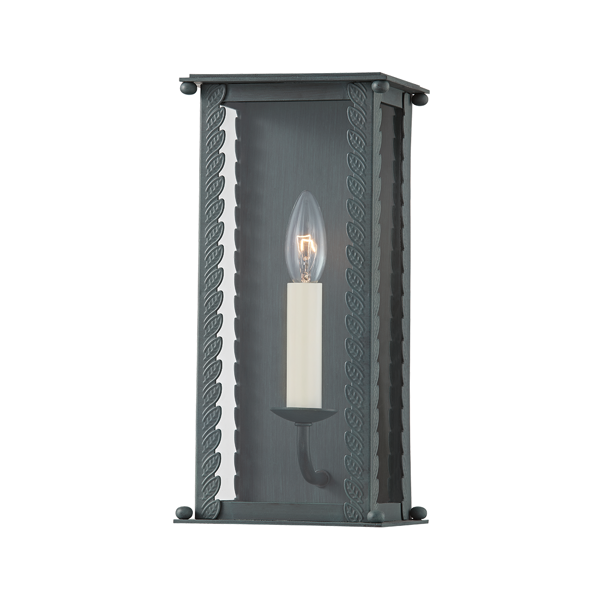 Zuma Exterior Wall Sconce 6.25" shown from a second angle to highlight the arm curve and shade silhouette.