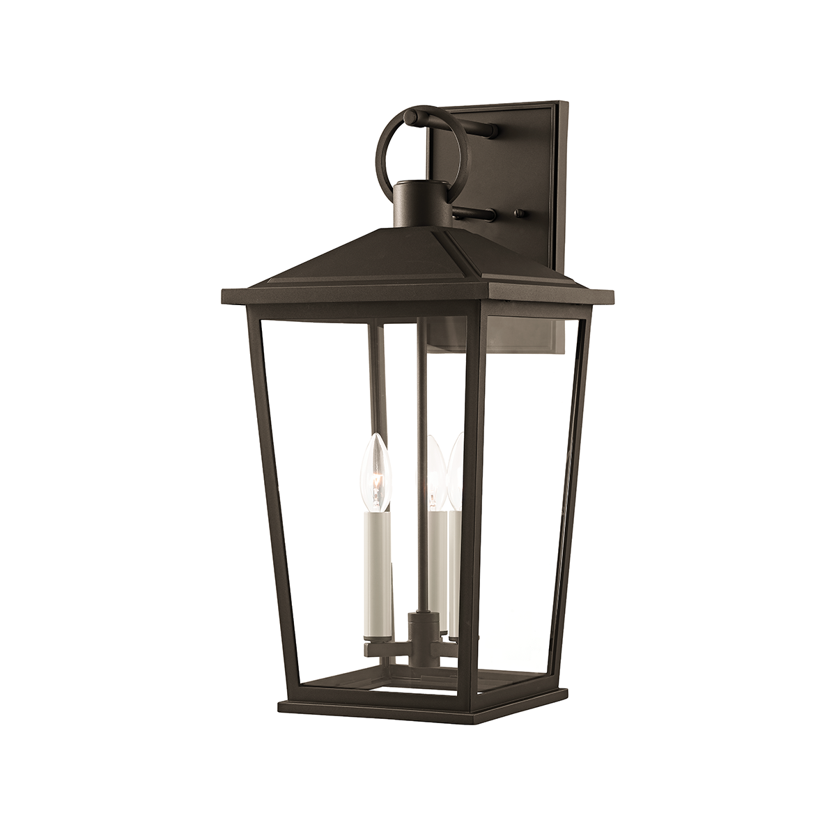 Soren Exterior Wall Sconce 11" x 23" shown from a second angle to highlight the arm curve and shade silhouette.