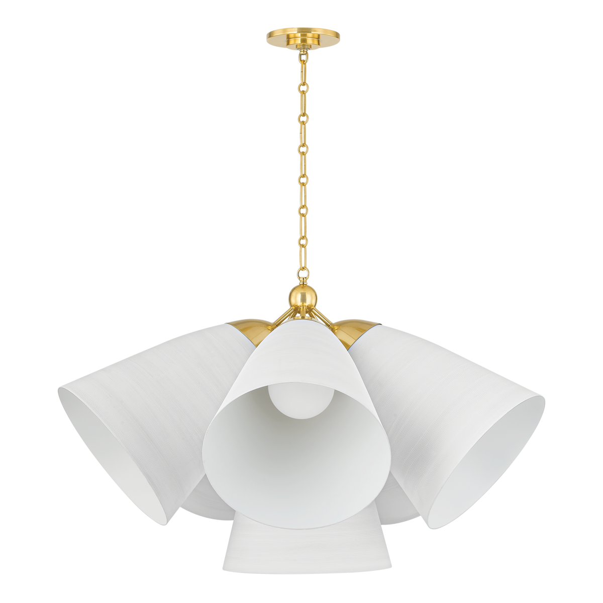 Bronson Chandelier in aged brass — a Hudson Valley chandelier for dining rooms, entries, and living rooms at Laurie Yapp Home.