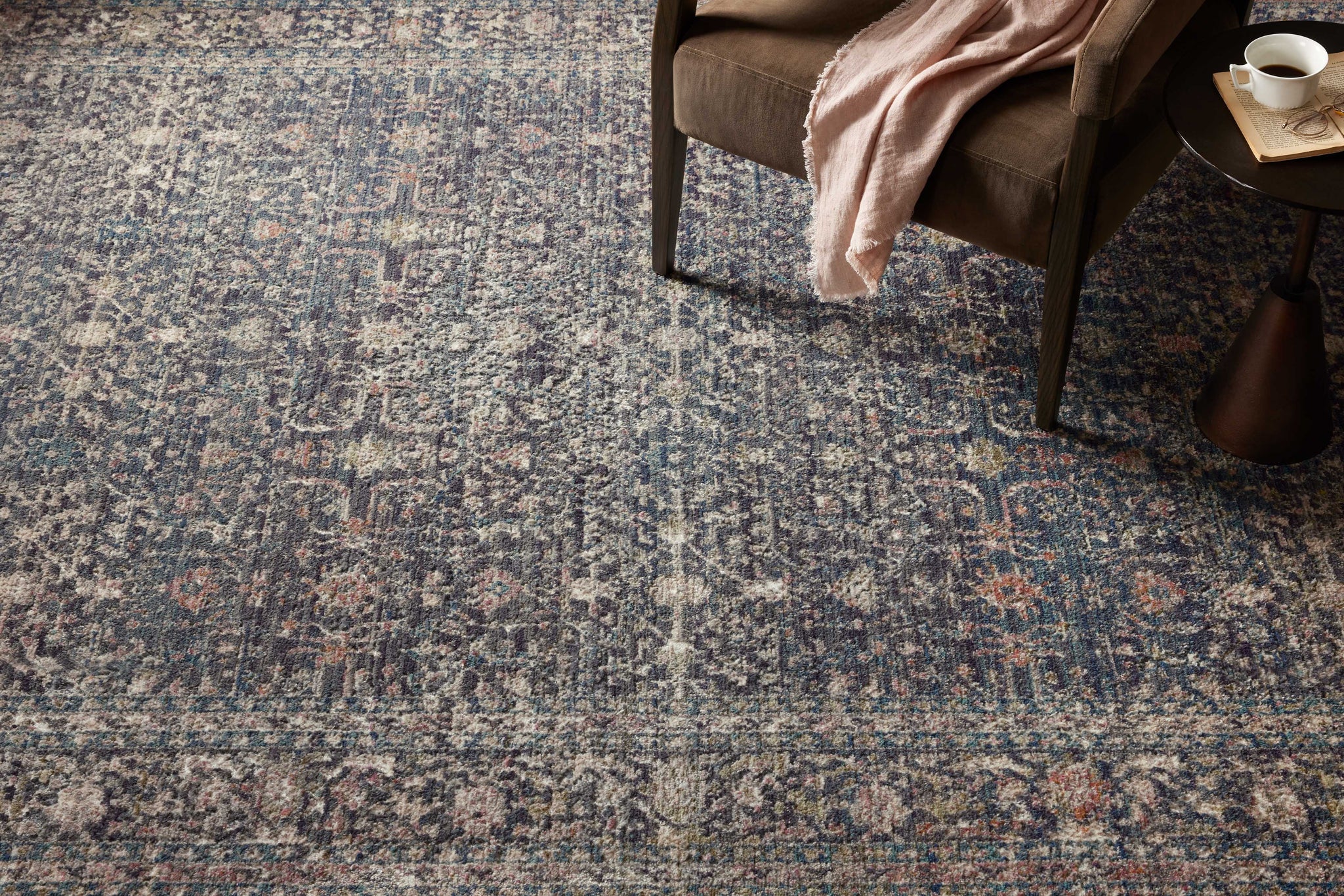 Bradbury Midnight / Multi shown from a different angle to reveal its pattern.