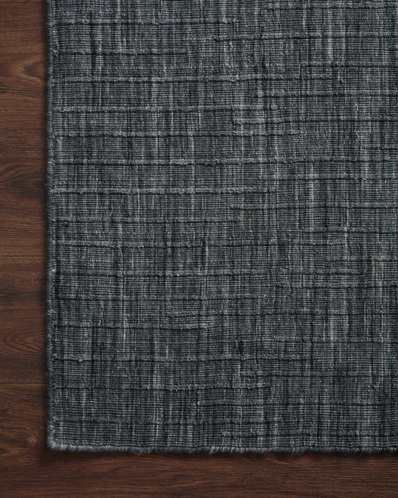 Side view of the Brooks Ink rug.